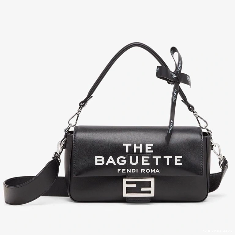 Affordable Leather Medium Baguette Black The Baguette Motif In Nappa Fendi Bag 0810